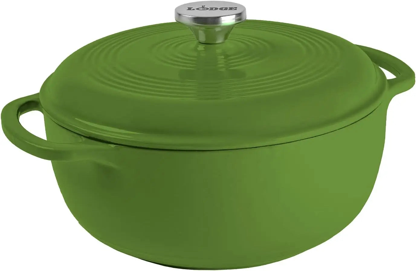 Lodge 6 Quart Enameled Cast Iron Dutch Oven with Lid Dual Handles Oven Safe up to 500° F or on Stovetop Use to Marinate Cook