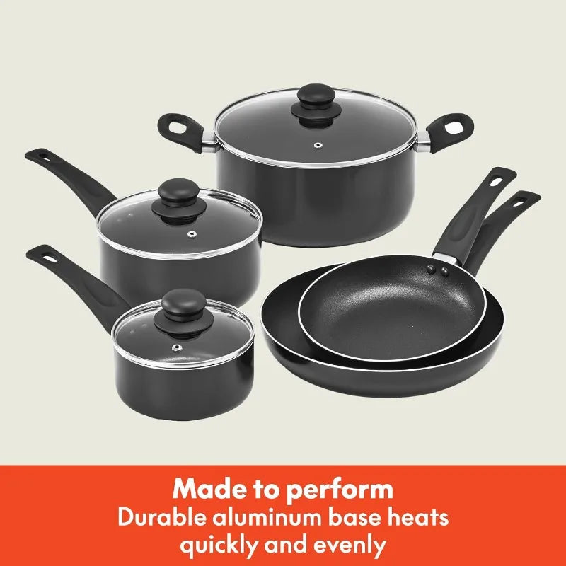 bella Cookware Set 12 Piece Pots andPans Utensils Nonstick PFOA Free Scratch Resistant Cooking Surface Compatible Nylon Aluminum