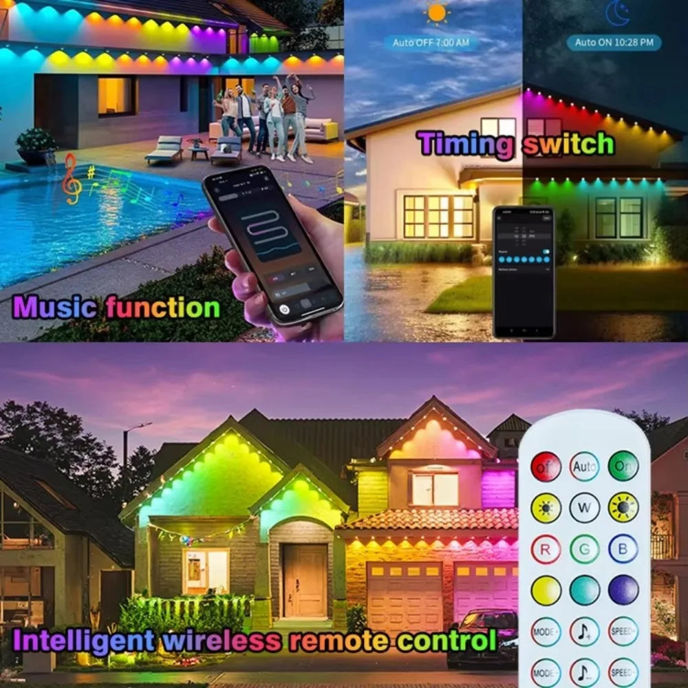 Smart Permanent Outdoor Lights Waterproof Remote Control Music Sync