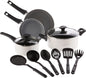 bella Cookware Set 12 Piece Pots andPans Utensils Nonstick PFOA Free Scratch Resistant Cooking Surface Compatible Nylon Aluminum