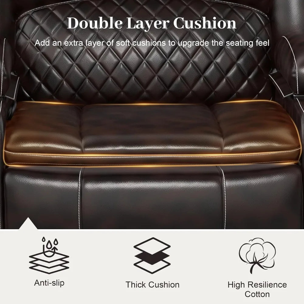3 Seater Recliner Sofa Set 2-tier Cushion