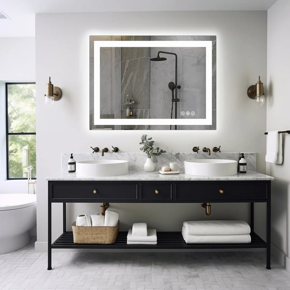 36"x 24"LED Bathroom Vanity Mirror for Wall For Living Room