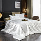 Solid Silk Bedding Set with Duvet Cover