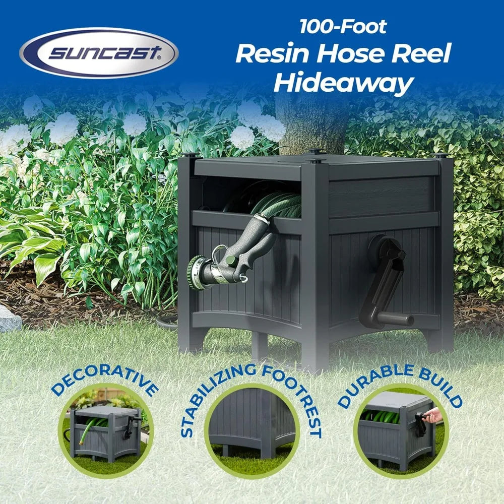 Garden Hose Storage Reel Box Resin