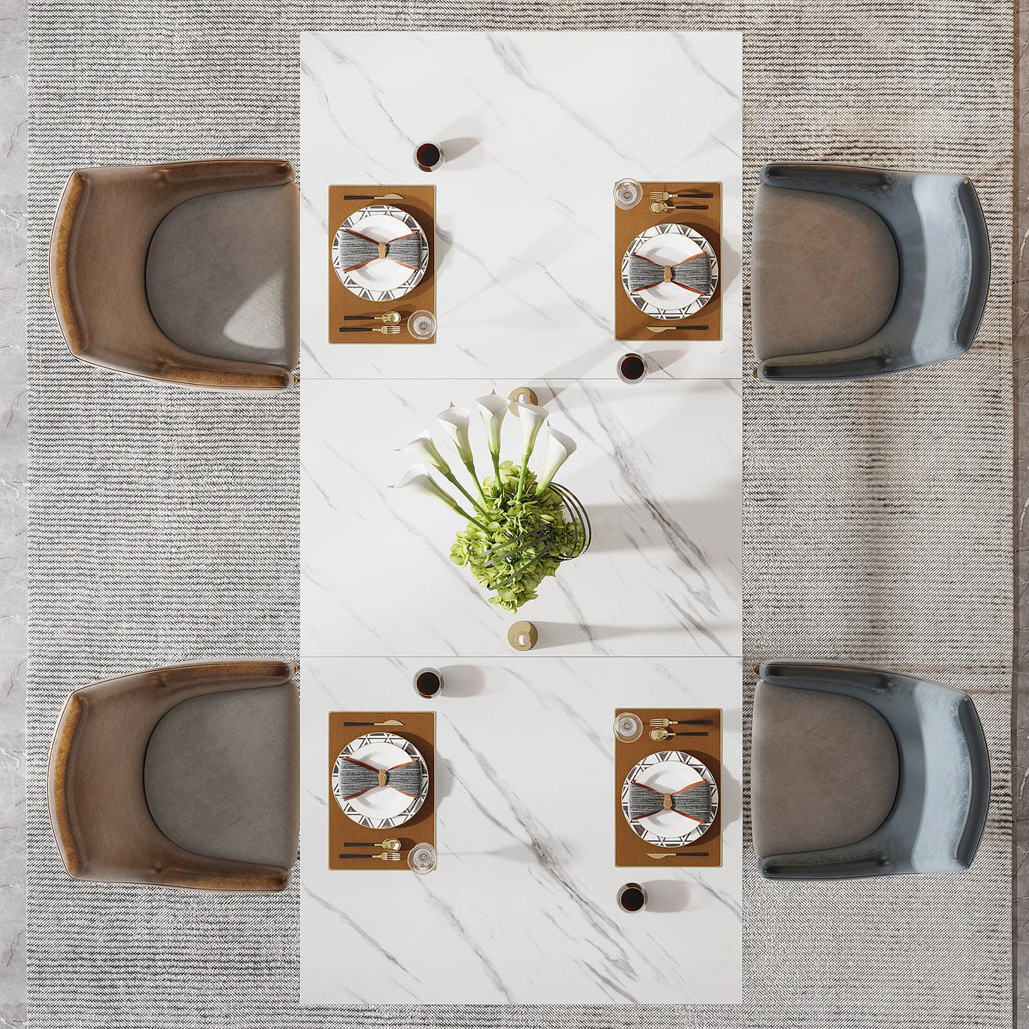 Kitchen Table with Faux Marble Table Top