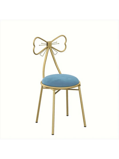 Makeup Vanity Girl Chair Stool with Bow Knot