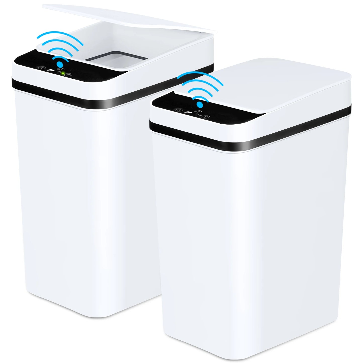 2 Pack 12L Bathroom Automatic Trash Cans Touchless