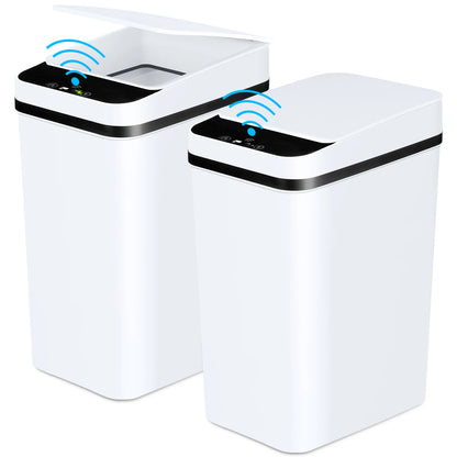 2 Pack 12L Bathroom Automatic Trash Cans Touchless