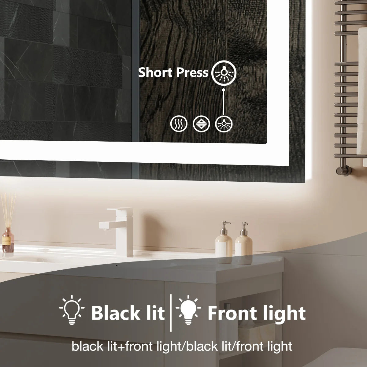 36"x 24"LED Bathroom Vanity Mirror for Wall For Living Room