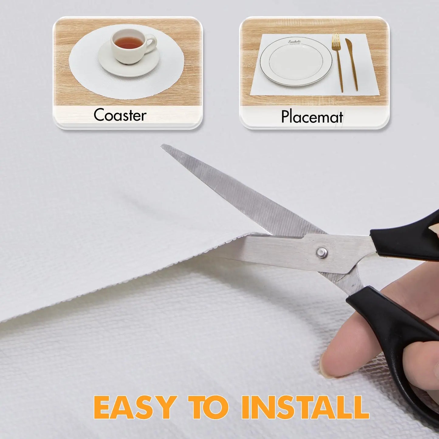Kitchen Shelf Liner Non-Adhesive Non-Slip Waterproof, Desks