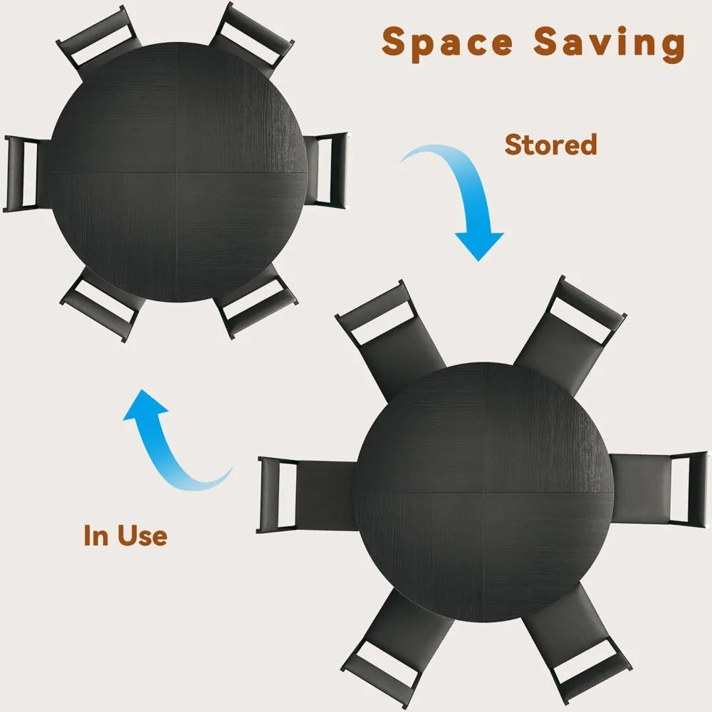 7-Piece Set Kitchen Dining Table 6 Chairs