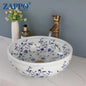 Bathroom Sink Faucet Combo Ceramic Round Wash Basin