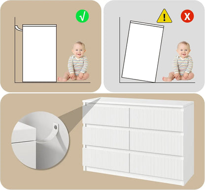 White 6 Drawer Dresser