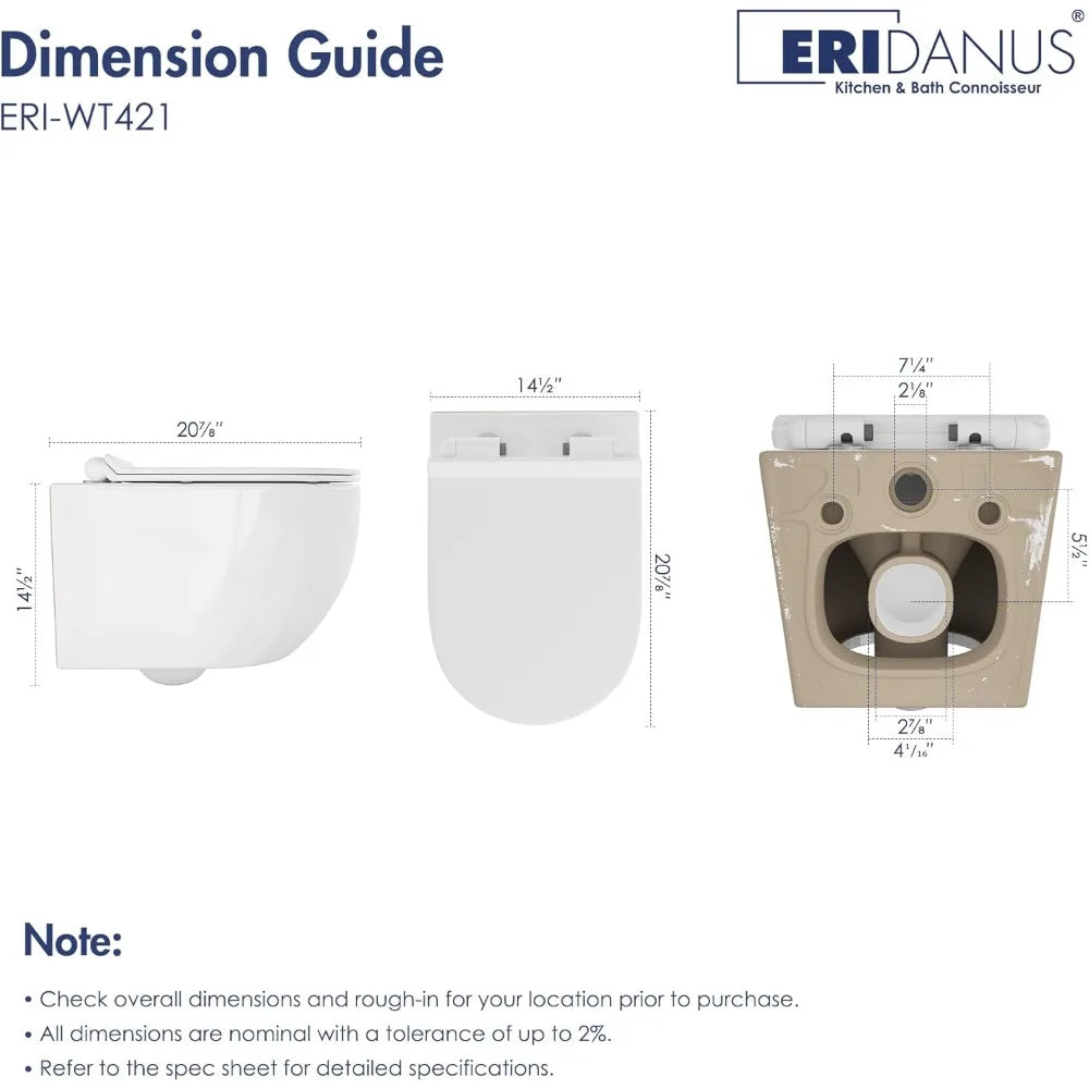 Dual-Flush Wall-Mounted Toilet System with Integrated Tank and Carrier