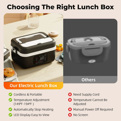 1L Stainless Steel Wireless Electric Insulated Lunch Box
