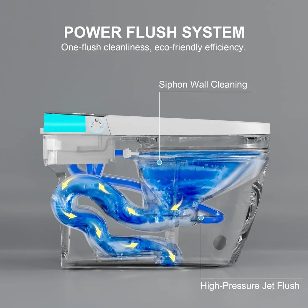 Toilet with Elongated Heated Seat, Auto Flush