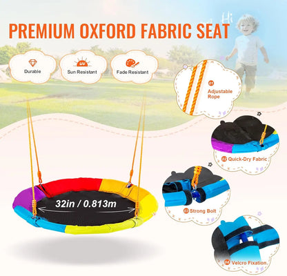 Swing Set with Saucer and Belt Seats, 440lbs Capacity