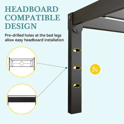 Twin/Full/Queen/King Heavy-Duty Metal Bed Frame