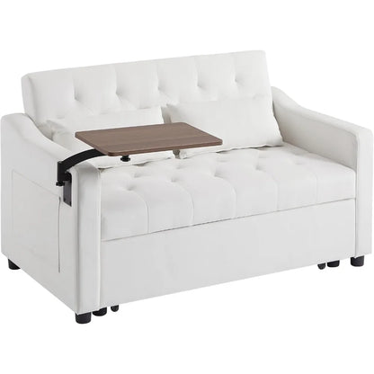 53.15" Convertible Sleeper Sofa Bed with Swivel Table