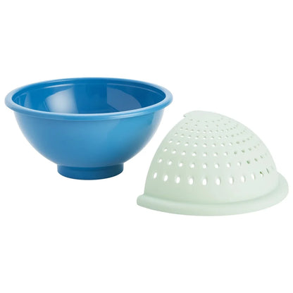 2-in-1 Soak Strain Bowl Non-Slip Colander Kitchen Food Strainer Plastic Mixing Serving Drainage Compact Storage Tools