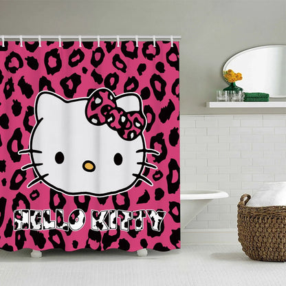 Hello Kitty Bathroom Four-Piece Set Waterproof Shower Curtain, creating a complete bathroom kit
