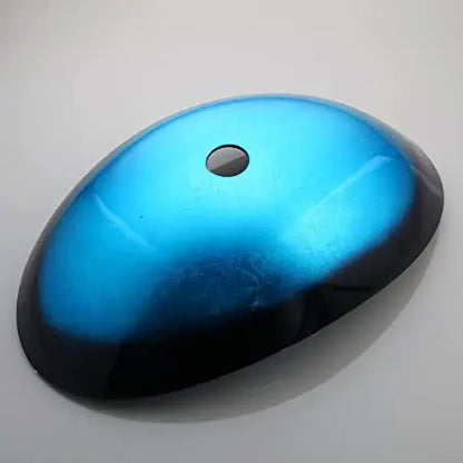 Tempered Glass Bathroom Vessel Sink with Waterfall Black Faucet Tap Bathroom Oval Blue Vessel Sinks Above Counter Basin