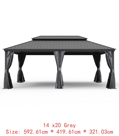 14x24 Hardtop Gazebo, Upgraded Metal Canopy with Drainage