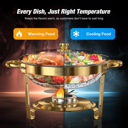 Round Chafing Dishes for Buffet 5 Qt, Buffet Set