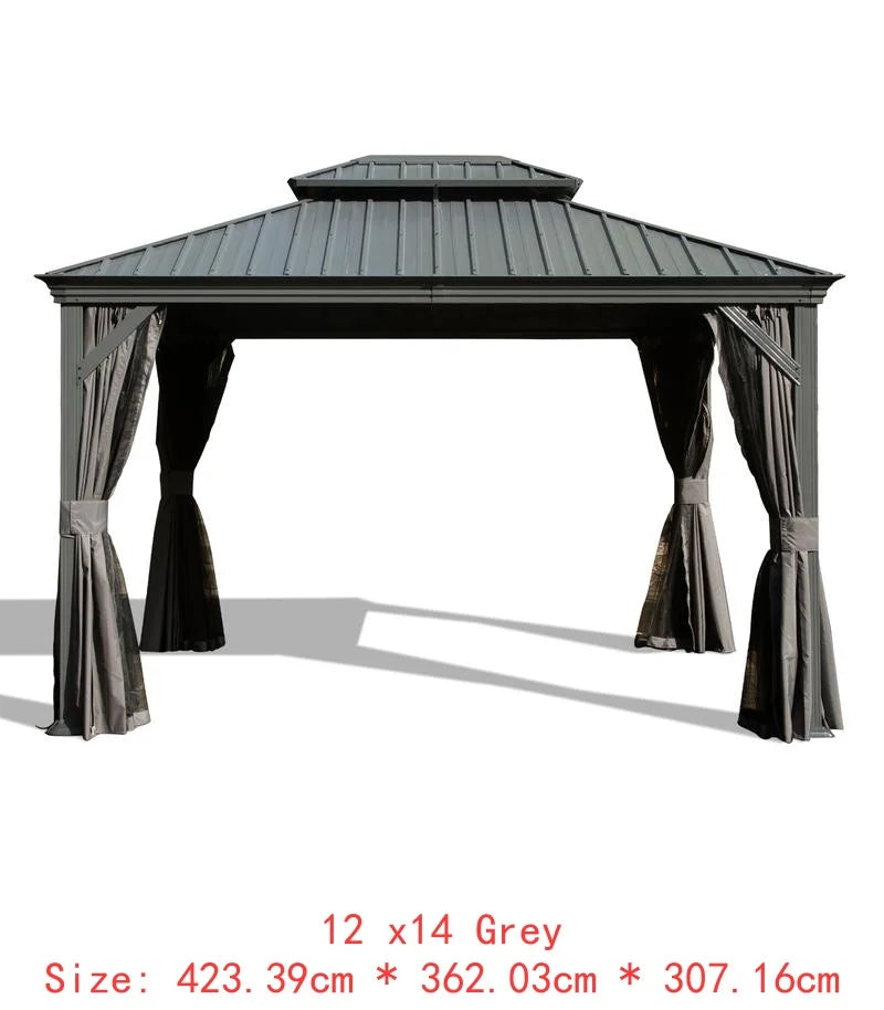 14x24 Hardtop Gazebo, Upgraded Metal Canopy with Drainage