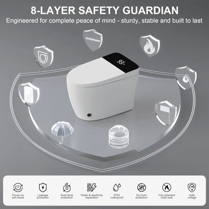 Toilet with Elongated Heated Seat, Auto Flush