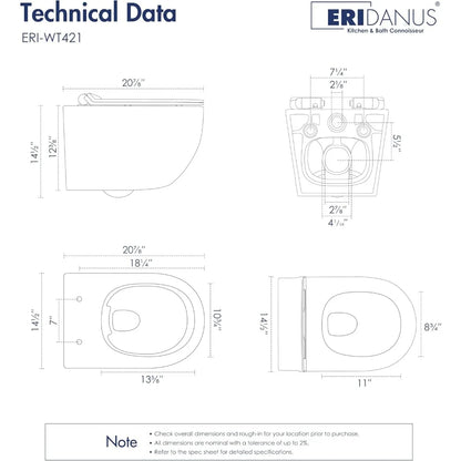 Dual-Flush Wall-Mounted Toilet System with Integrated Tank and Carrier