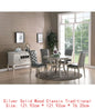 7pc Rect. Glass Dining Table Set w/ Silver Hue