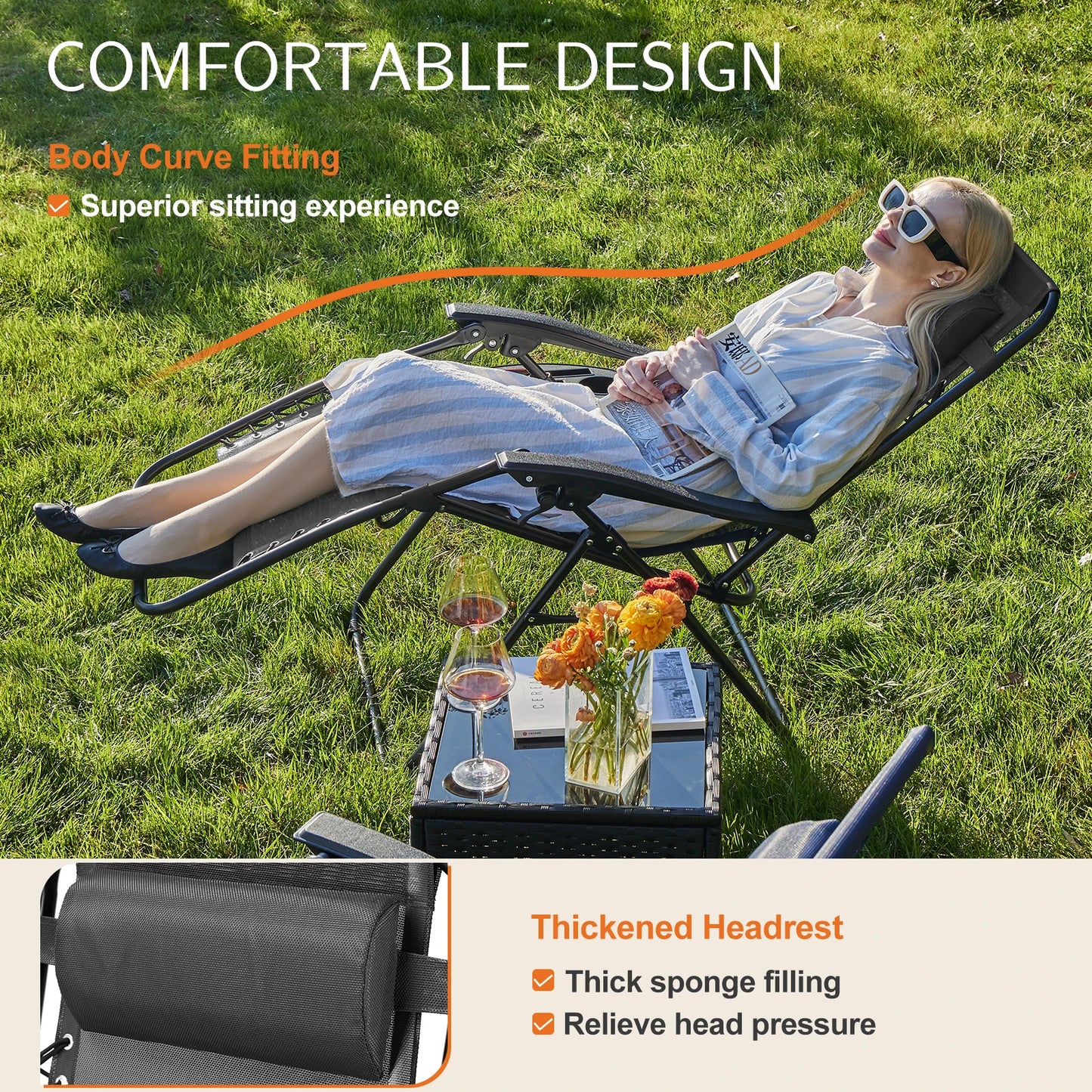 Zero Gravity Set of 2 Portable Recliner