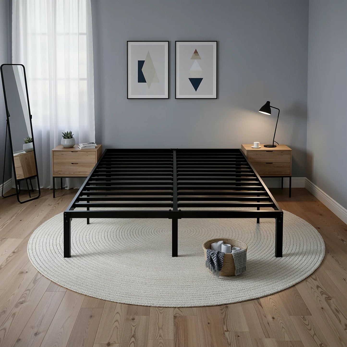Twin/Full/Queen/King Heavy-Duty Metal Bed Frame