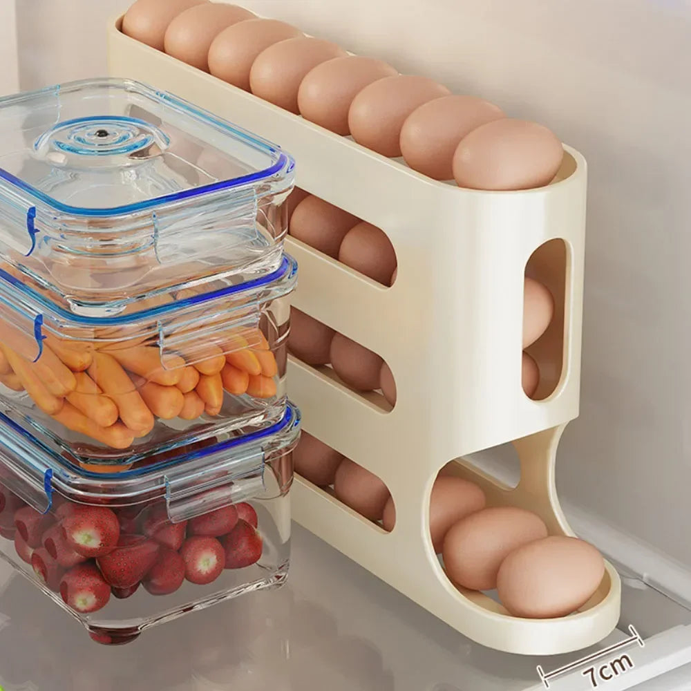 4 Layers Automatic Rolling Egg Holder Rack