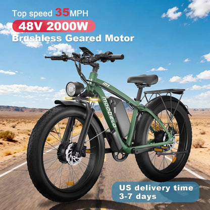 2000W Dual-Motor E-Bike 48V 22.4ah Fat Tires Full Suspension