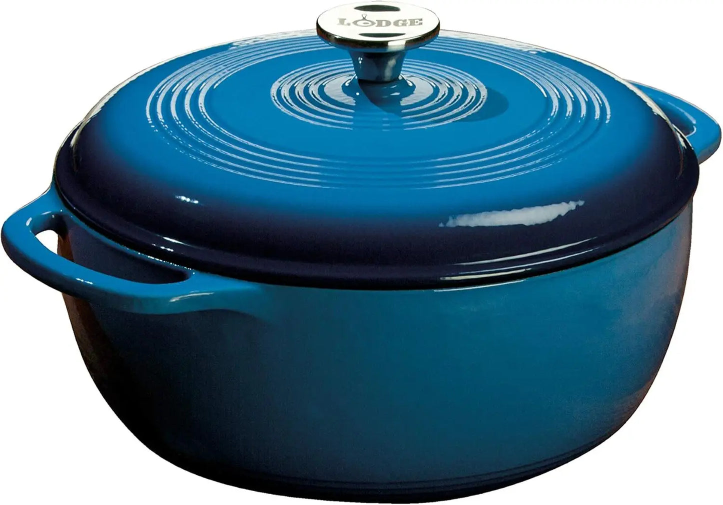 Lodge 6 Quart Enameled Cast Iron Dutch Oven with Lid Dual Handles Oven Safe up to 500° F or on Stovetop Use to Marinate Cook