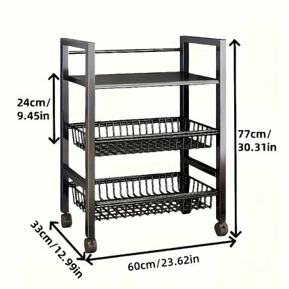Heavy-Duty 4-Tier Freestanding Shelf with 3 Baskets