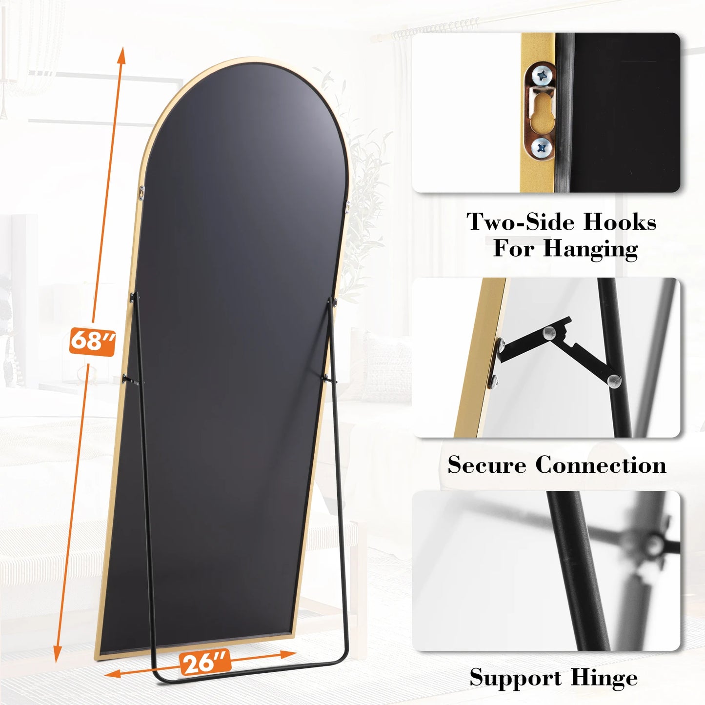 65"x24" Full Length Mirror with Stand