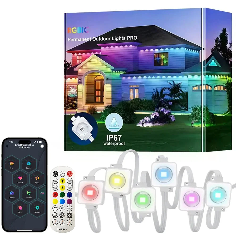 Smart Permanent Outdoor Lights Waterproof Remote Control Music Sync