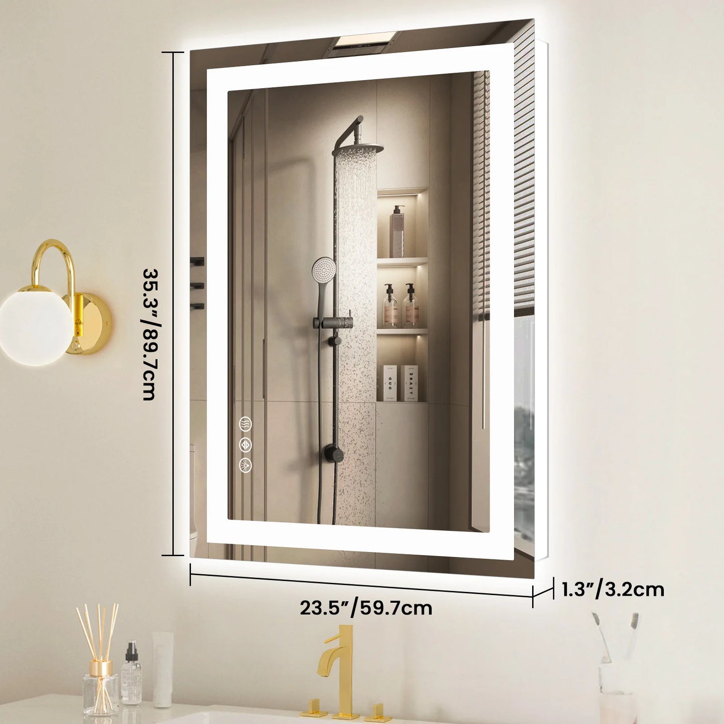 36"x 24"LED Bathroom Vanity Mirror for Wall For Living Room