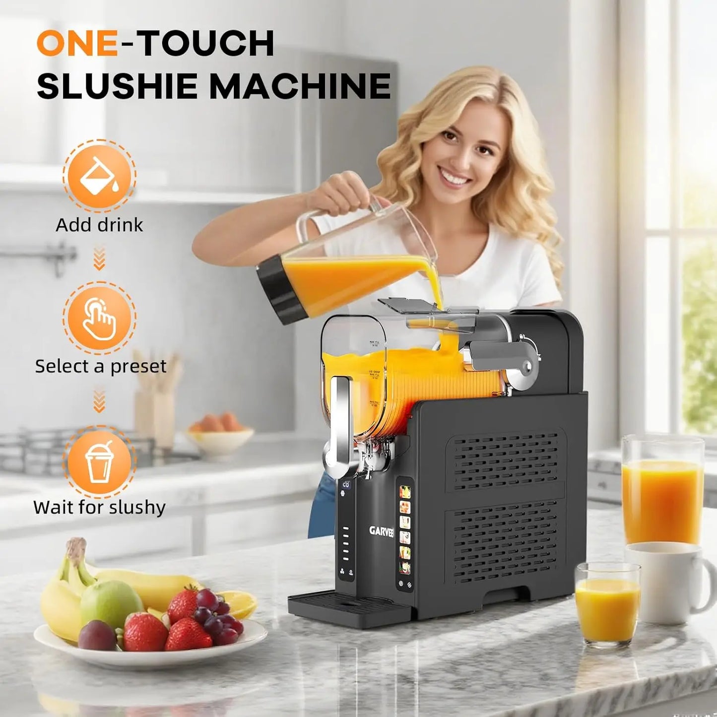Slushie Machine for Home No Ice Needed, with LED Display