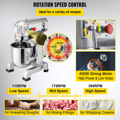 15-30L Electric Dough Machine Stainless Steel Commercial Stand Mixer