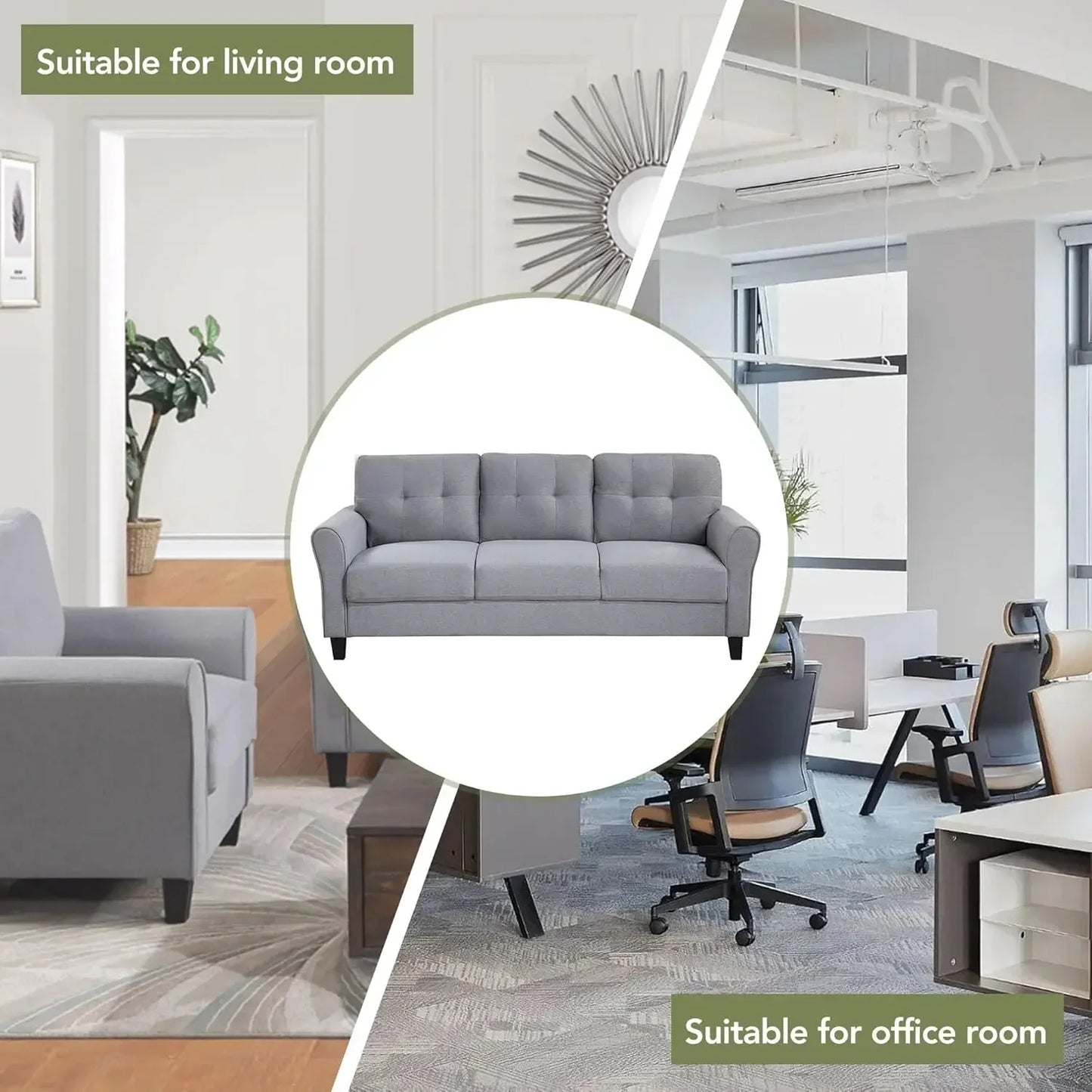 3-Piece Living Room Sectional Sofa Set, Modern Style