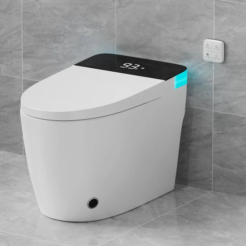 Toilet with Elongated Heated Seat, Auto Flush