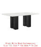 6-Pc Dining Set, White Rectangular Marble Tabletop