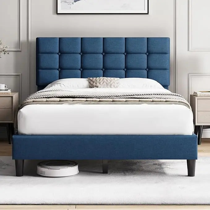 Upholstered Bed Frame, Queen Bed Platform
