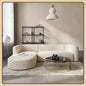 Velvet L-Shaped Sofa Curved Back Left Chaise