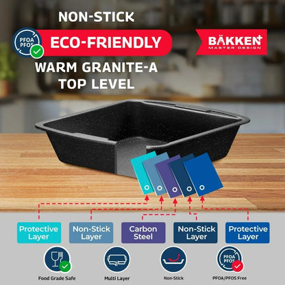 38 Piece Granite Cookware & Bakeware Set – Nonstick Granite Coating, Pots and Pans with Detachable Handle and Tempered Glass Lid