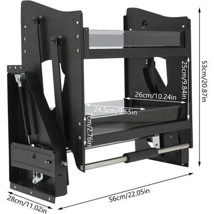 24" Pull Down Cabinet Organizer-2-Tier Drop Down Shelf